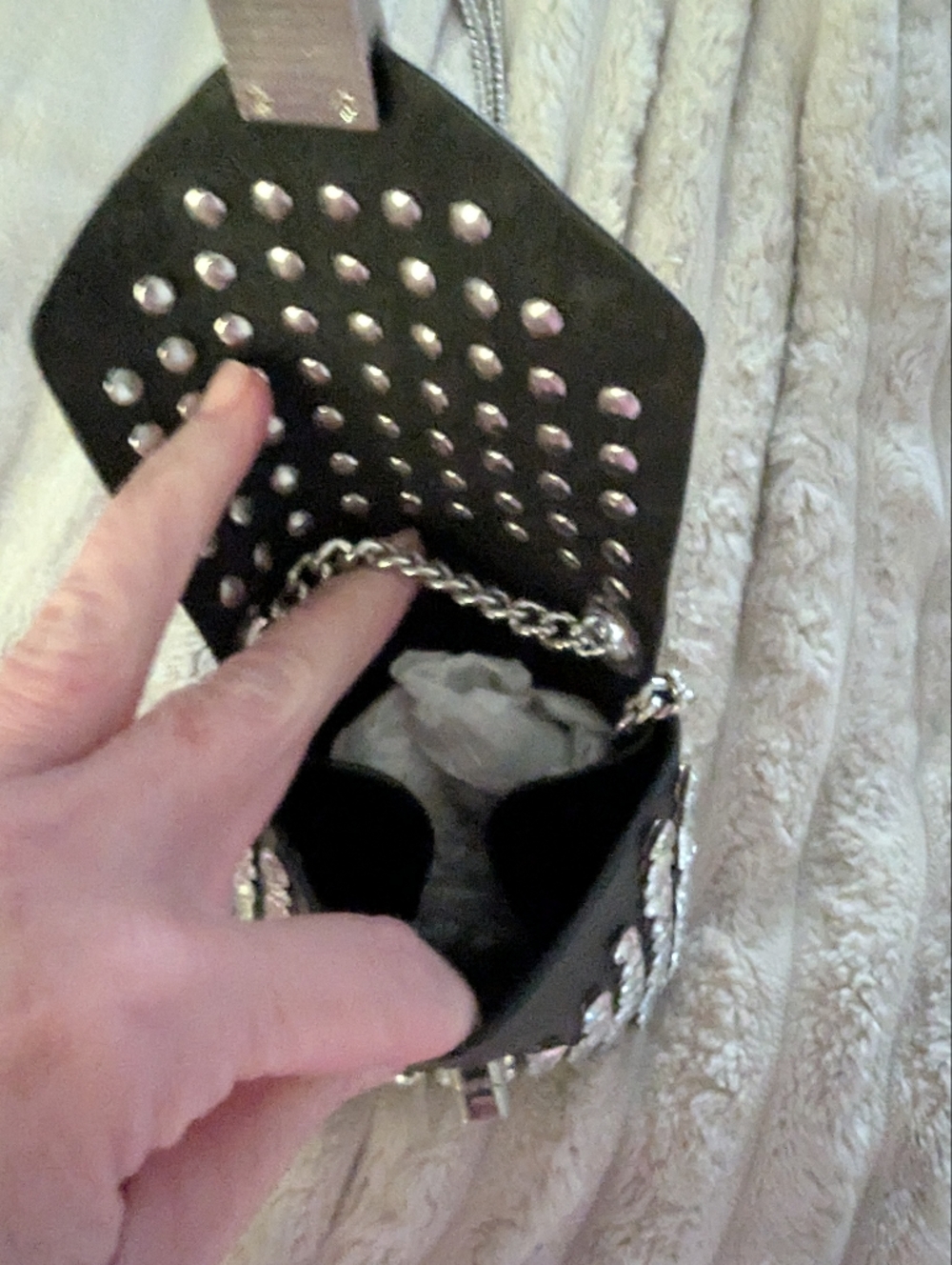 Source Unknown Black Crystal-Embellished Chain Crossbody - Picture 2 of 3